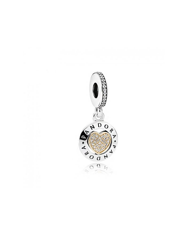 Charm colgante Pandora corazón de oro con circonitas 792082CZ