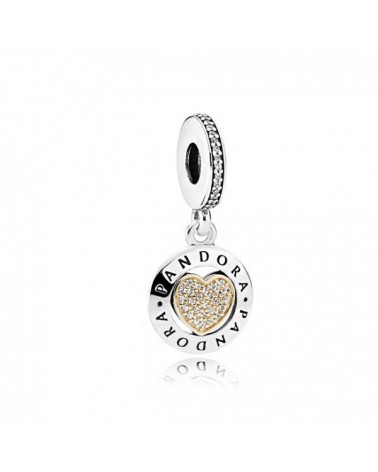 Charm colgante Pandora corazón de oro con circonitas 792082CZ