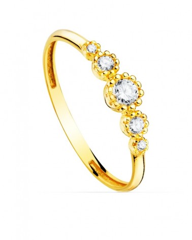 Sortija oro 18k amarillo circonita bocel central 4mm