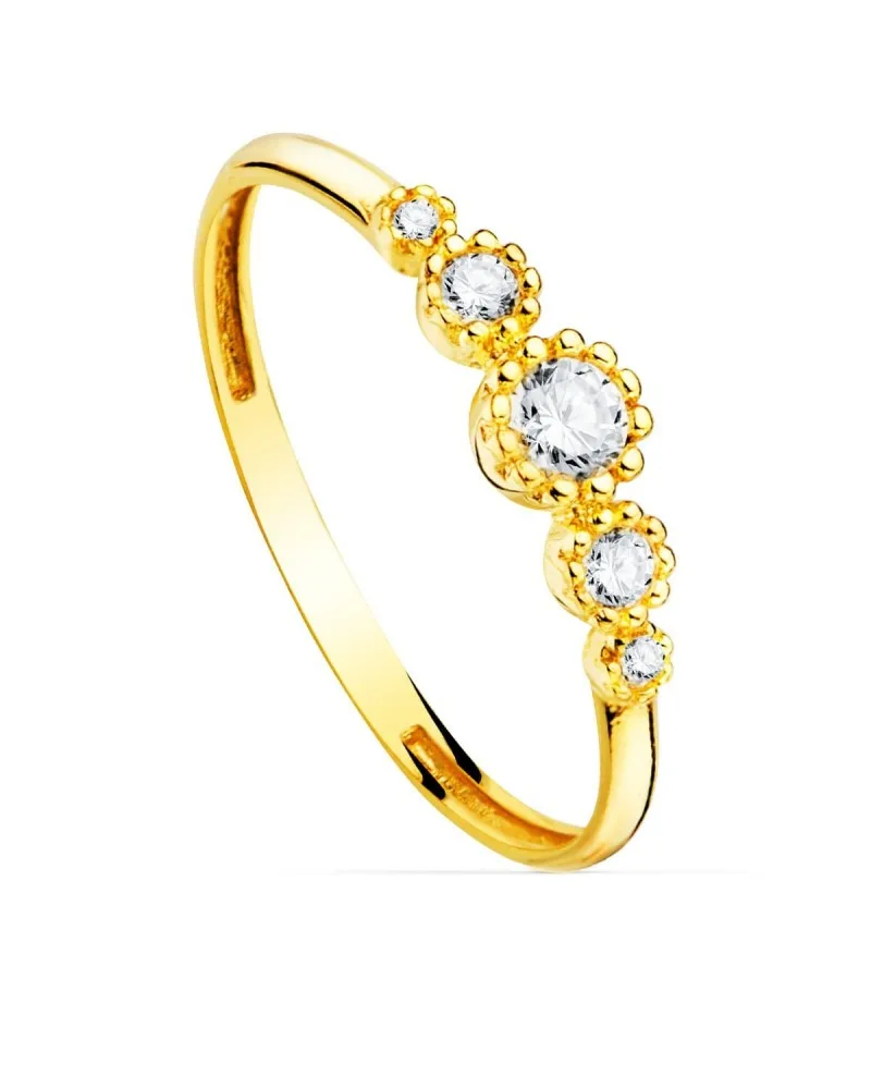 Sortija oro 18k amarillo circonita bocel central 4mm