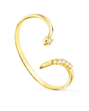 Anillo oro amarillo 18k serpiente circonitas 10mm