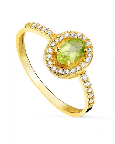 Sortija oro 18k amarillo olivina circonita