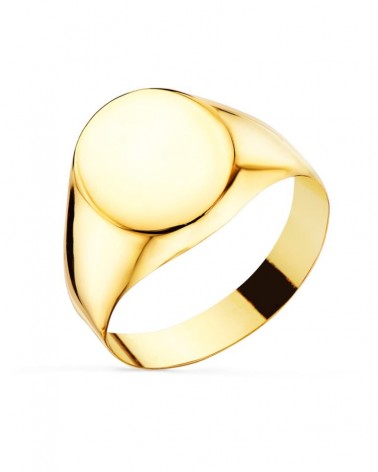 Sello oro 18k amarillo liso para grabar 13x10 mm