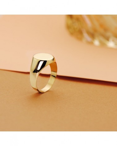 Sello oro 18k amarillo liso para grabar 13x10 mm
