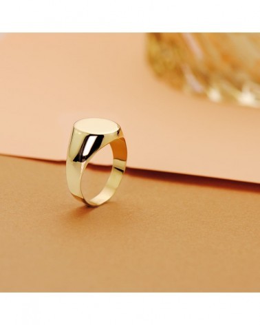 Sello oro 18k amarillo liso para grabar 13x10 mm