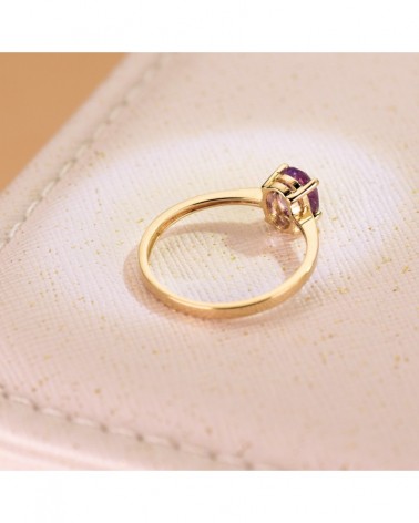 Sortija oro 18k amarillo amatista oval 7x5mm