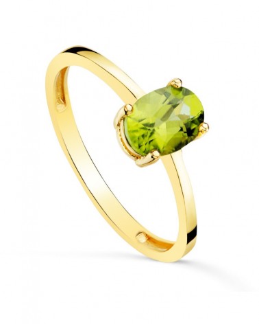 Sortija oro 18k olivina rectangular 7x5mm