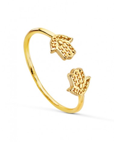 Sortija oro 18k amarillo ajustable manos de Fátima