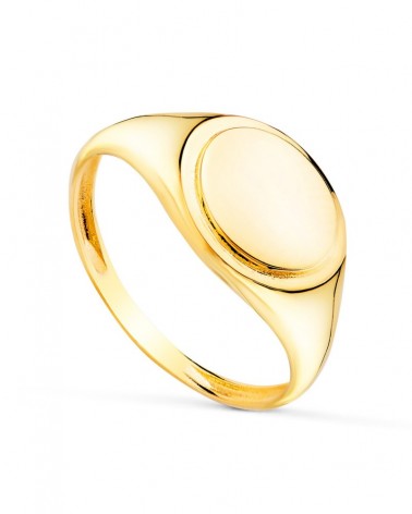 Anillo sello oro 18k amarillo oval 10x8mm