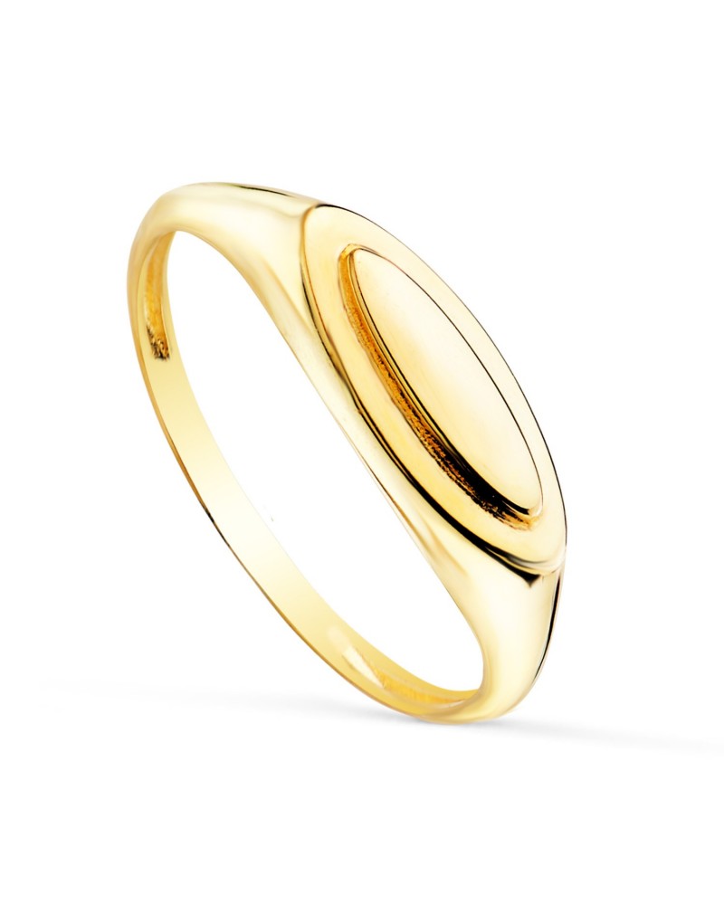 Sortija sello oro 18k amarillo zona grabado oval 11x3mm
