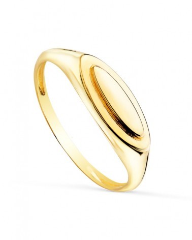 Sortija sello oro 18k amarillo zona grabado oval 11x3mm