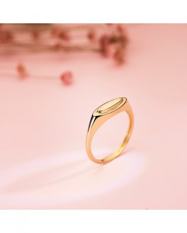 Sortija sello oro 18k amarillo zona grabado oval 11x3mm
