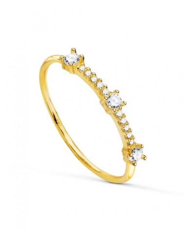 Sortija oro 18k amarillo circonita garras 2mm