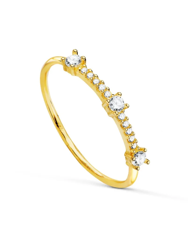 Sortija oro 18k amarillo circonita garras 2mm