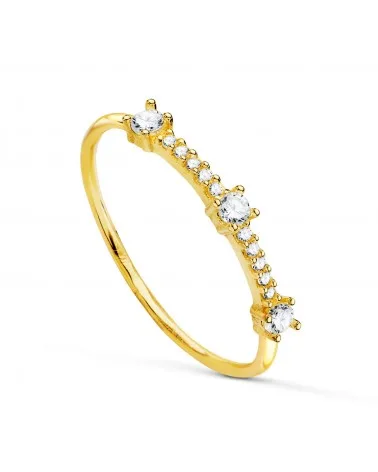 Sortija oro 18k amarillo circonita garras 2mm