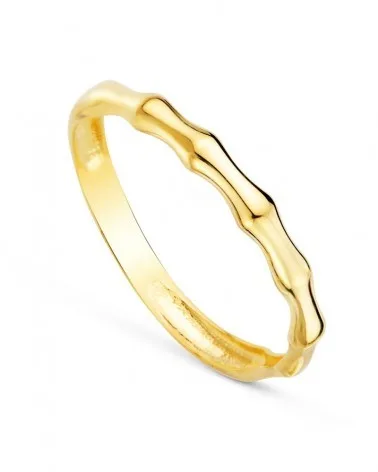 Sortija oro blanco 18k lisa ondulada zafiro 2mm