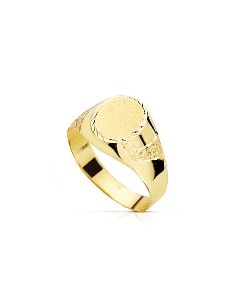 Sello oro 18k amarillo tallado niño 9x7mm