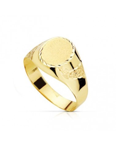 Sello oro 18k amarillo tallado niño 9x7mm