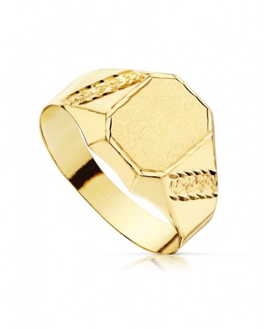 Sello oro 18k amarillo grabado comunión 8,5x7mm