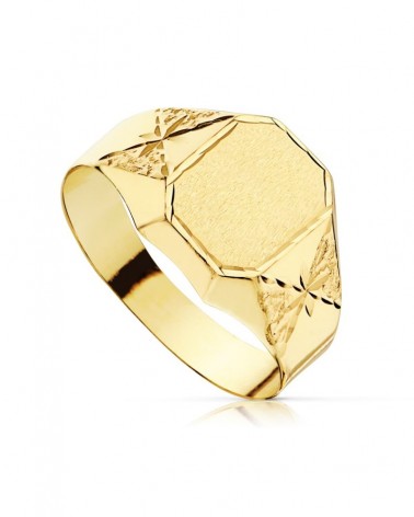 Sello oro 18k cadete tallado hueco medidas 9x7,5mm