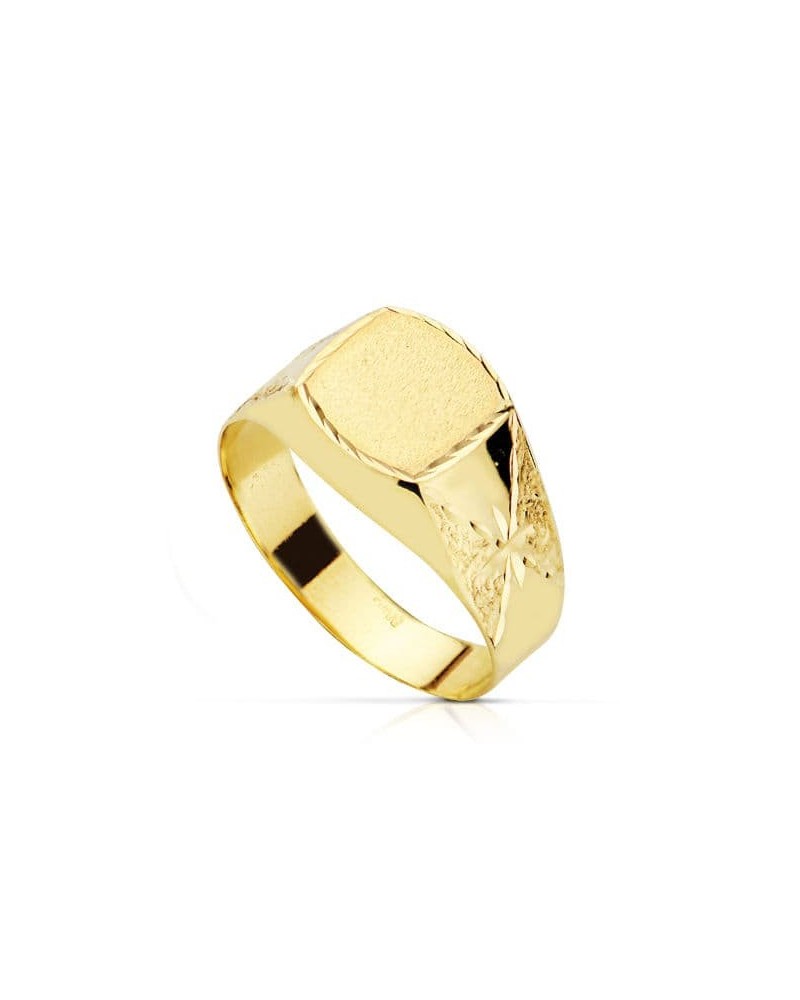 Sello oro 18k comunión tallado estrellas 8x8mm