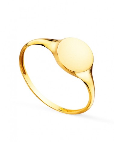 Sello oro 18k amarillo redondo grabable 8mm niño