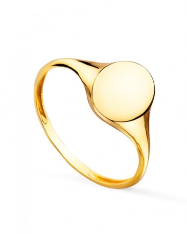 Sello oro 18k amarillo oval 9x8mm