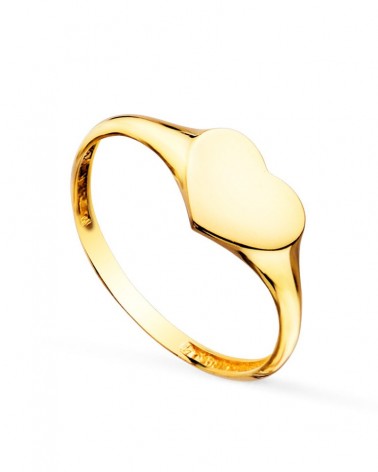 Sello oro 18k corazón zona grabado 9x6,5mm