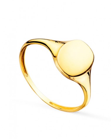 Sello oro 18k amarillo forma tonel grabado 8,5x7mm