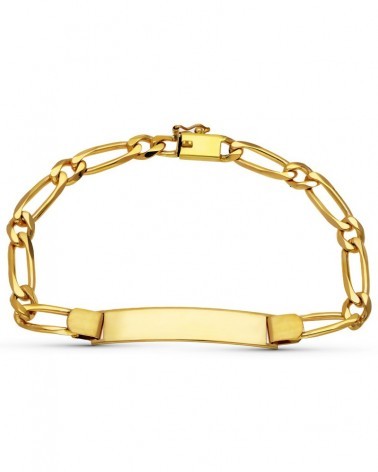 Pulsera esclava oro 18k amarillo cadena figaro hombre