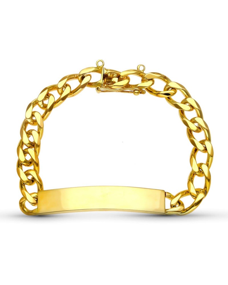Esclava oro 18k barbada lisa chapa grabable 20,5cm
