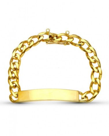 Esclava oro 18k barbada lisa chapa grabable 20,5cm