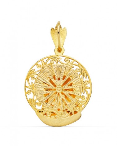 Colgante Cristo oro 18k aureola calada 29x27 mm