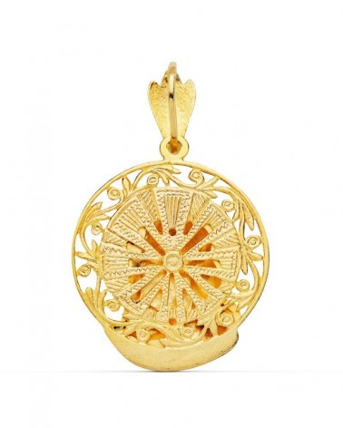 Colgante Cristo oro 18k aureola calada 29x27 mm