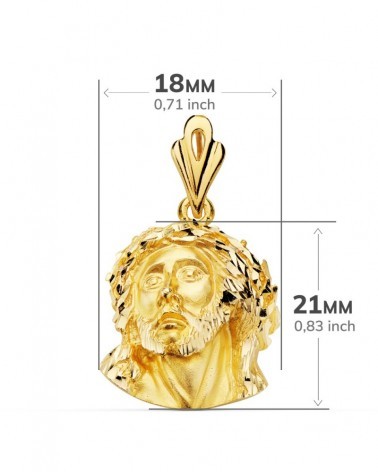 Colgante oro 18k Cabeza Cristo de Murillo 21x18mm