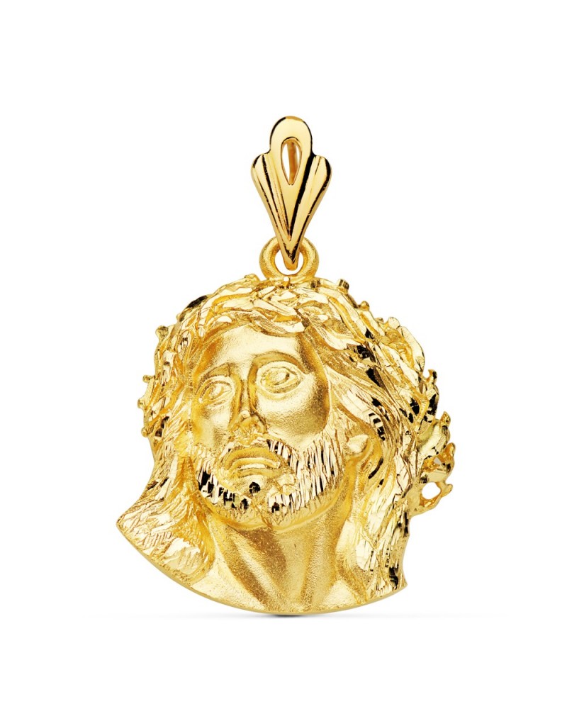 Colgante oro 18k cabeza Cristo de Murillo 25x24mm