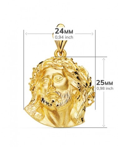 Colgante oro 18k cabeza Cristo de Murillo 25x24mm