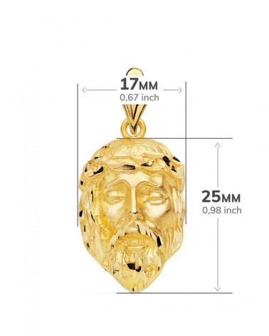 Colgante Cristo oro 18k cabeza rostro 25x17mm