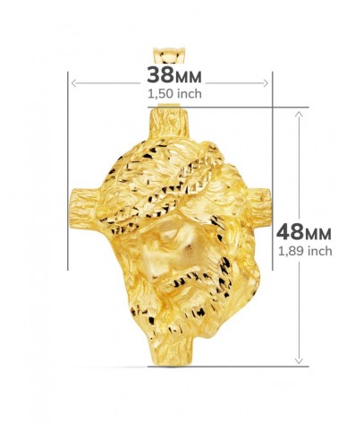 Colgante Cristo oro 18k fundido 48x38 mm