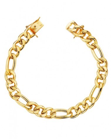 Pulsera oro 18k hombre cadena cartier 3x1 21,5 cm