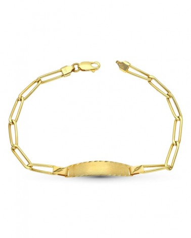 Pulsera esclava oro 18k cadena rectangular 18,5 cm