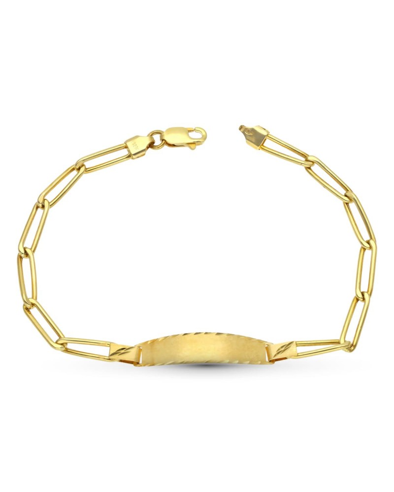 Pulsera esclava oro 18k cadena rectangular 18,5 cm