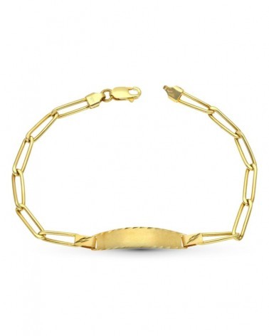 Pulsera esclava oro 18k cadena rectangular 18,5 cm