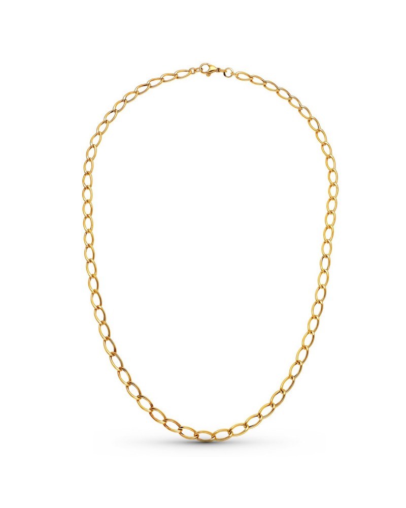 Cadena oro 18k rombo hueca 50 cm 5 mm