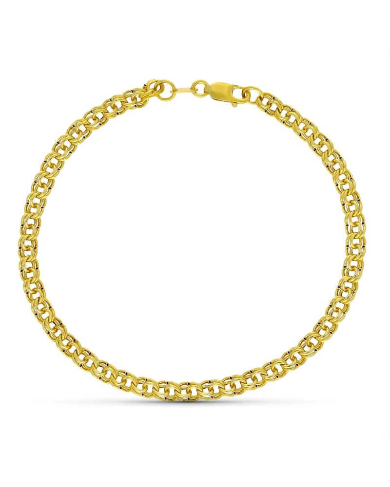Pulsera oro 18k amarillo eslabón húngaro hueco