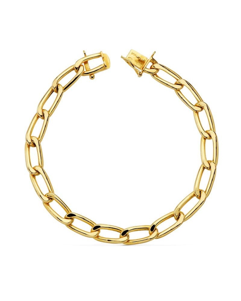 Pulsera oro 18k eslabones tipo Bilbao 22cm