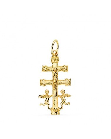 Cruz Caravaca oro 18k amarillo 24x12 mm