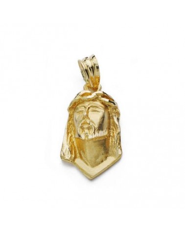 Colgante oro 18k cabeza de Cristo lágrima 22x12 mm