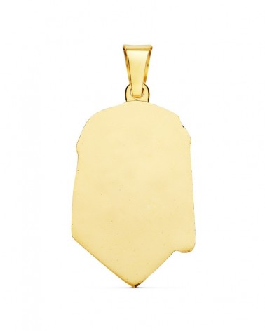 Colgante oro 18k Cristo cabeza lágrima 28x17mm