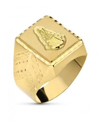 Sello oro 18k Virgen del Rocío peso aproximado 9,6 gramos